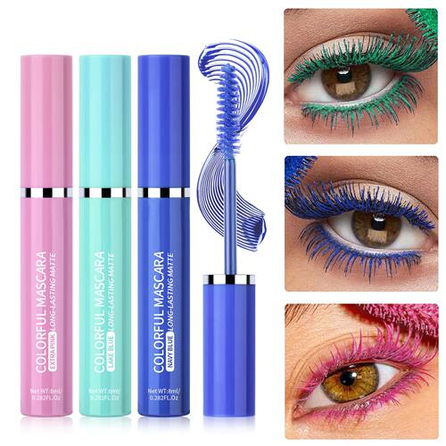 Colored Mascara Eyelashes Blue Pink Green Colorful Waterproo