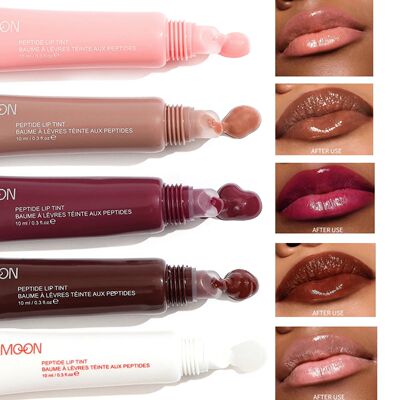 3pcs Soft Tube Mirror Lip Gloss Lip Oil Nude Brown Plumping
