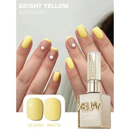 1pc 15ml Bright Yellow Gel Nail Polish Starter Pure Soak Off