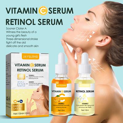 2PCS/Set Vitamin C Whitening Face Serum Hyaluronic Acid Reti