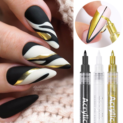 1 Pc Nail Art Graffiti Pen Black Color UV Gel Polish Design