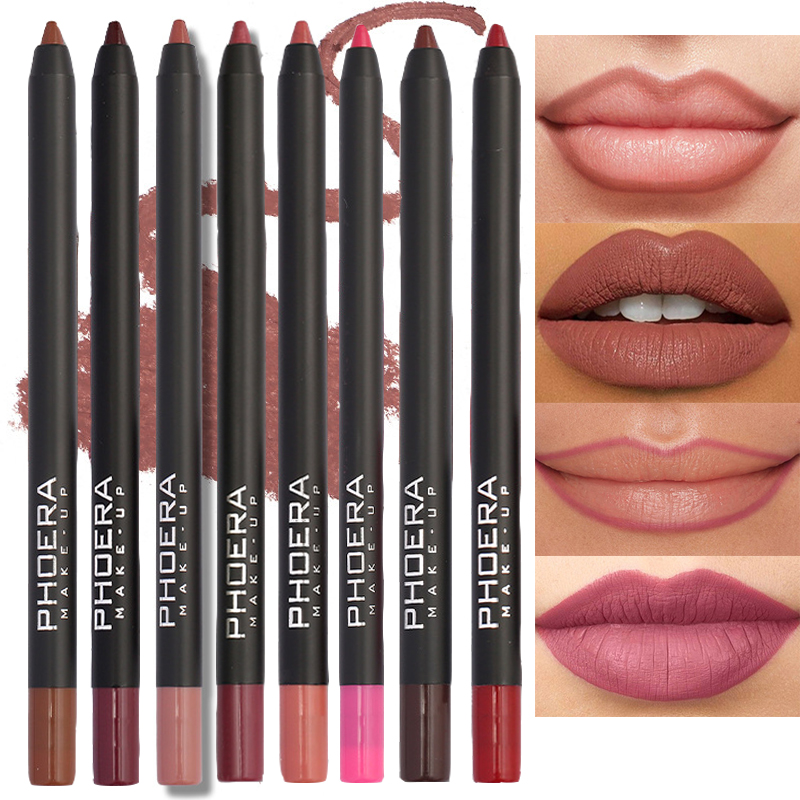 12 Color Matte Brown Lip Liner Waproof Long Lasting