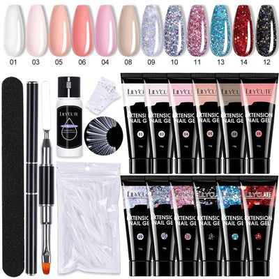 15ml Nail Extension Gel Set Clear Nude Quick Nail Prolong Ac