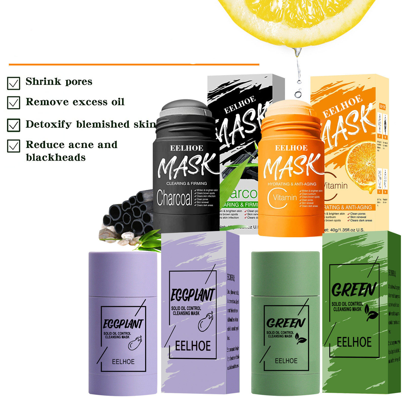 green tea mask stick cleansing face clean mask mud whitening