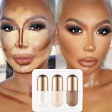 3Pcs/Box Matte Liquid Contouring Bronzer Stick Brown Nose Sh