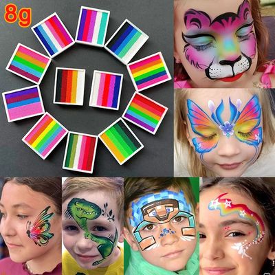 Face & Body Paint Makeup,8g Rainbow Water-Soluble Colorful F