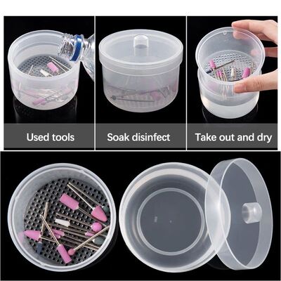 Nail Drill Bits Disinfection Box Double Layer Filtration Cle