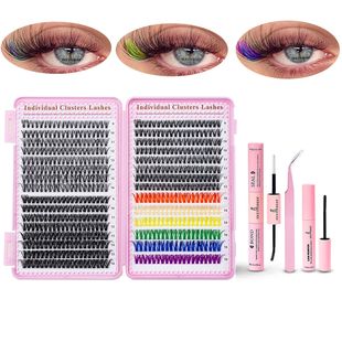 Eyelash Book Colored Lash Extension Kit DIY Lash Clusters Cu