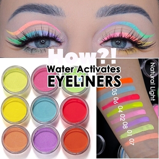 21 Colors Water Activated Eyeliner UV Light Neon Pastels