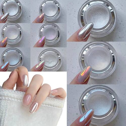 0.2g/1Jar Moonlight White Nail Powder Aurora Magic Mirror Ch