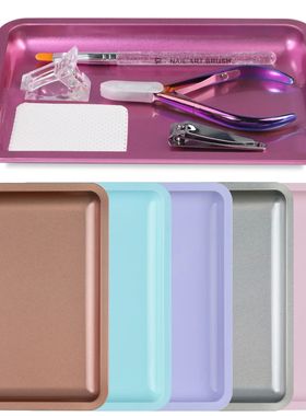 1PC Square Stainless Steel Cosmetic Storage Tray Nail Art Ma
