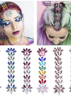 6 Sets Luminous Hair Stickers Gems Hair Body Temporary Tatto
