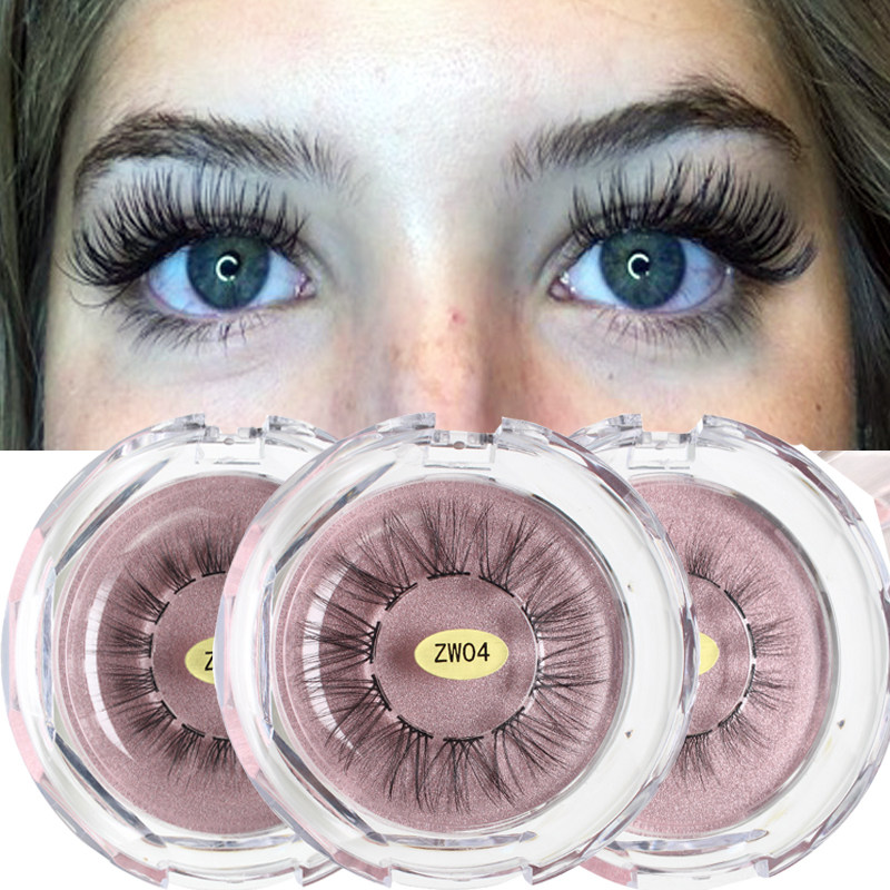 1 pairs segmented false eyelashes 3d faux mink lashes natura
