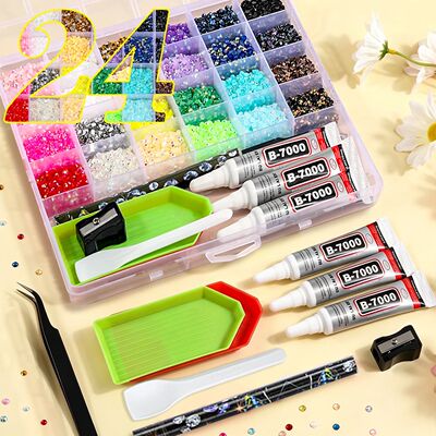 24 32 36 Grid 32000Pcs Mixed Color Resin Drill Set AB Jelly