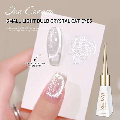 Sparkling Glass Bead Cat Eye Gel Nail Polish Reflective Magn