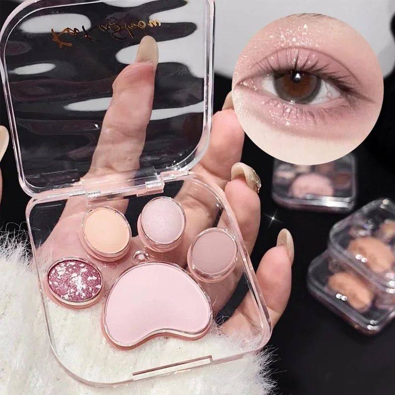Cute Natural Eye Shadow Palette Glitter Eyeshadow Palette wi