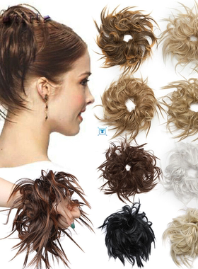 7 Inch Messy Bun Tousled hairpiece Elastic Band Chignon hair
