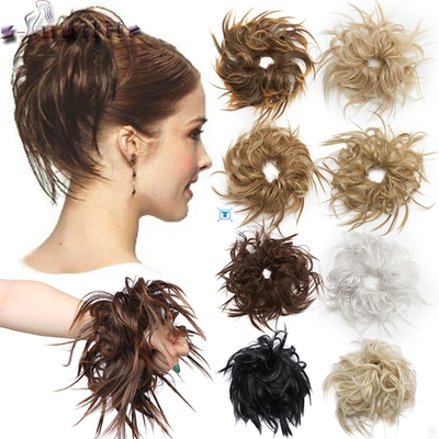 7 Inch Messy Bun Tousled hairpiece Elastic Band Chignon hair