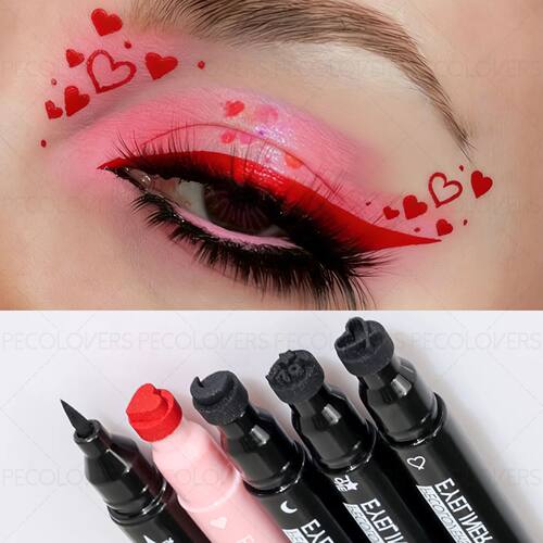 1PC Double-ended Love Star Butterfly Liquid Eyeliner, Waterp