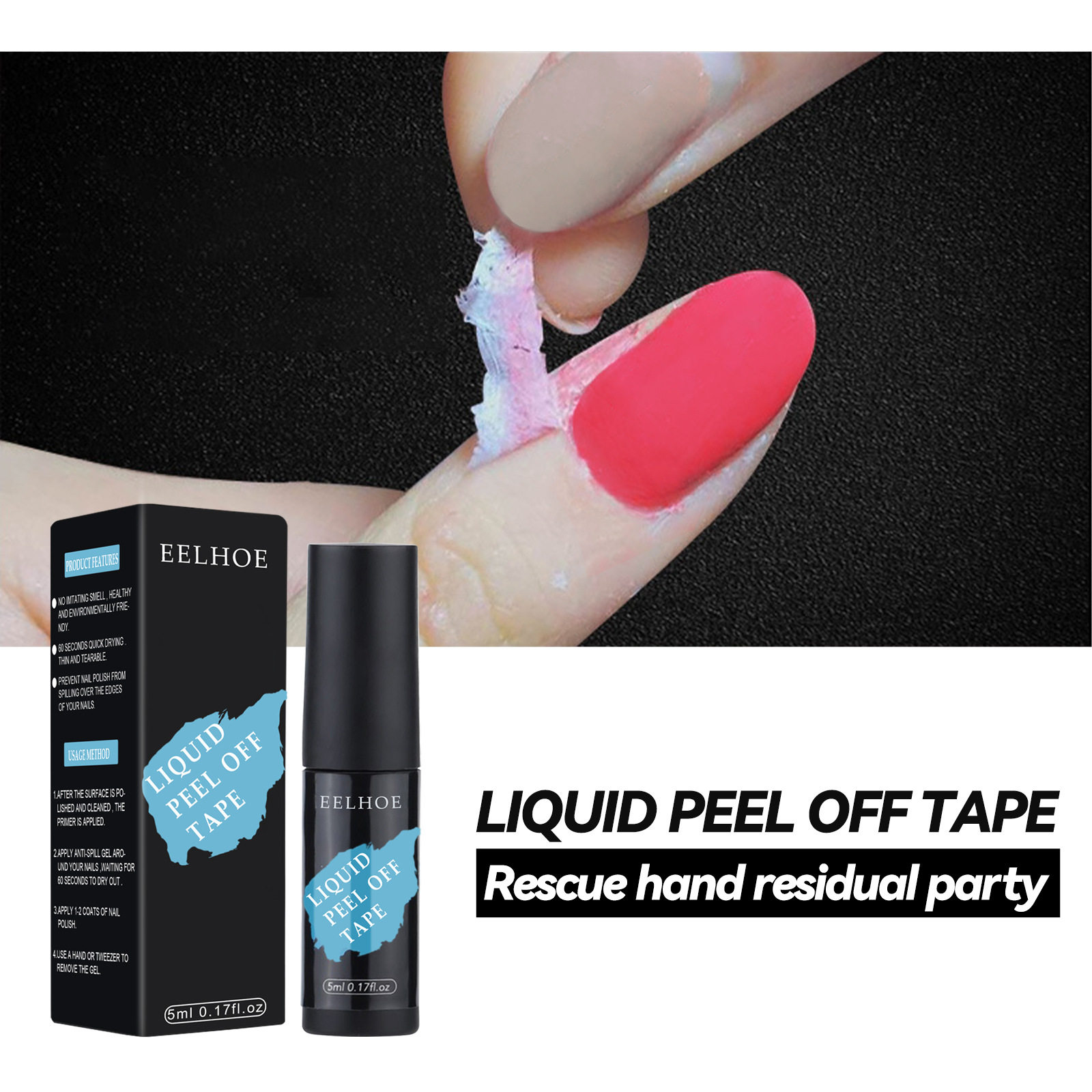 peel off liquid tape form nail polish protection finger skin