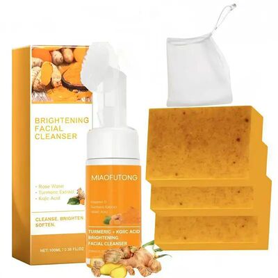 Turmeric Cleanser & Soap Sets Deeply Cleansing Kojic Acid Bl