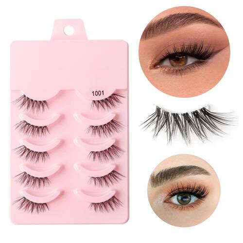 Half Eye Lashes 3/5 Pairs Faux Mink Lashes Reusable False Ey