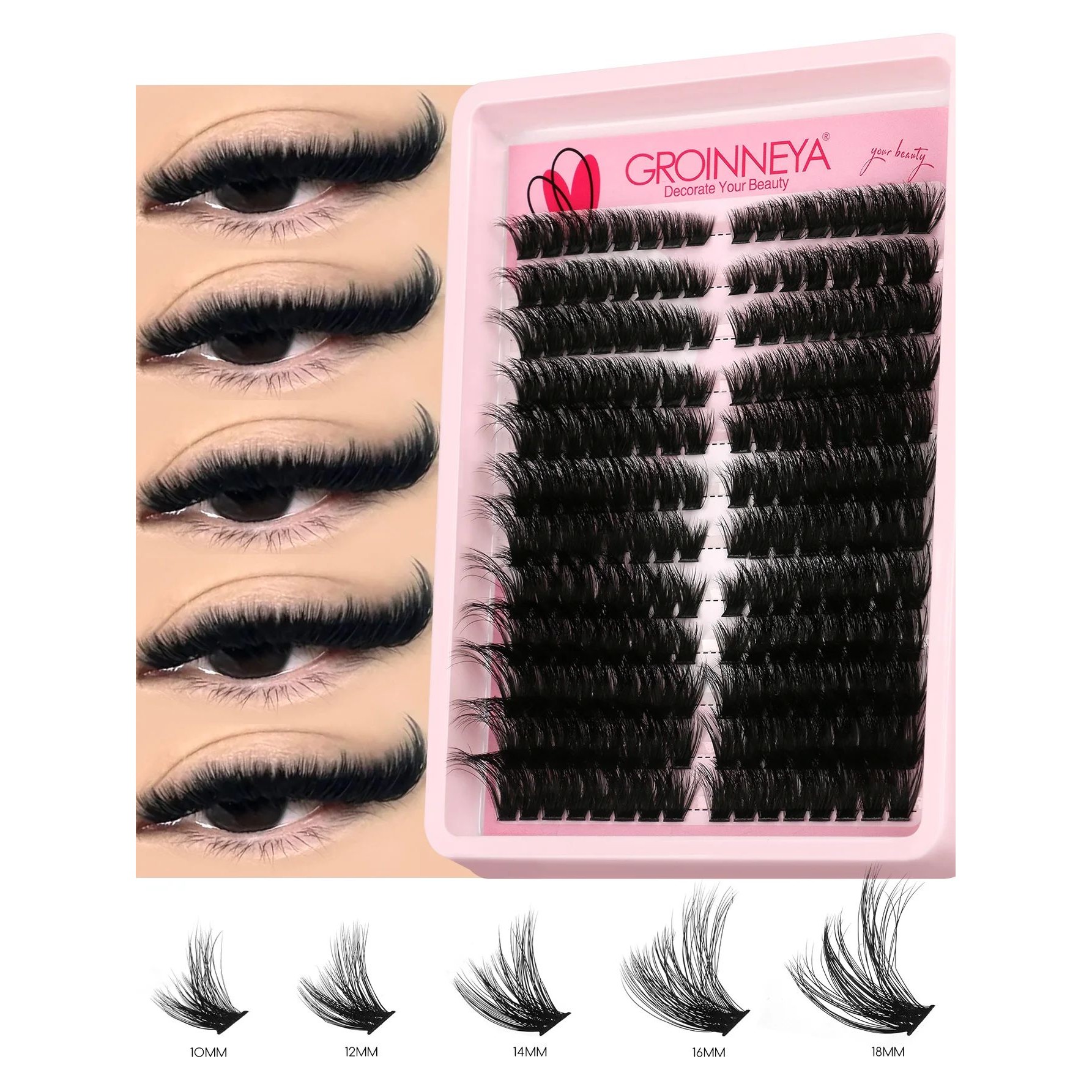 Lashes Clusters Cat Eyelashes Wispy Individual Lashes Extens