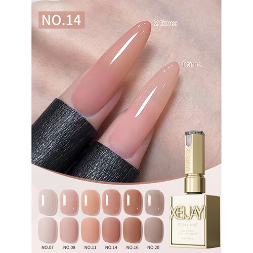 1/6Pcs 15ml Jelly Ice Nude Peelable Polish, UV/LED - set, Fo