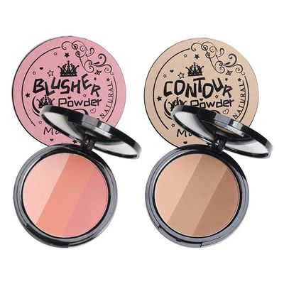 3in1 Three Colors Powder Tray Blush Contouring Waterproof Lo