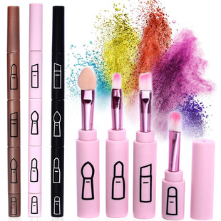 4 in 1 Makeup Brush Portable Retractable Eyeliner Brush For