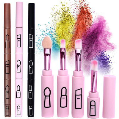 4 in 1 Makeup Brush Portable Retractable Eyeliner Brush For