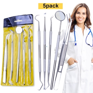 5PC/set Stainless Steel Dental Mirror Dental Tool Set With