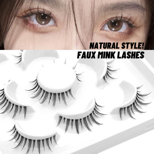 Manga Lashes 5 Pairs cosplay 3D Faux Mink Lashes Natural sho