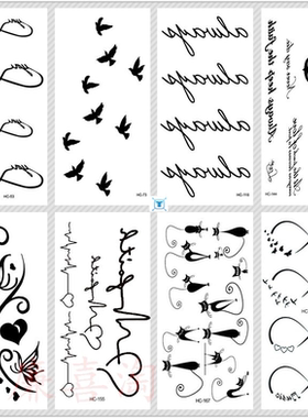 Classic Black Tatoo Cat Bird Fake Tattoo Tatuajes Hand Tatou