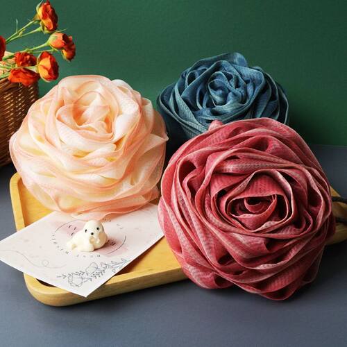 1Pc Rose-Shaped Bath Flower Foaming Net, Soft Mesh Bath Spon