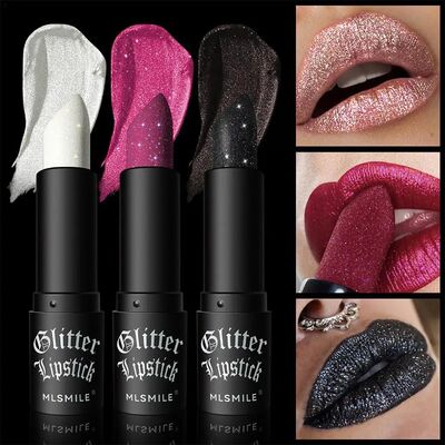 Sexy Shimmer Lipsticks Nude Glitter Lipstick 7 Colors Waterp