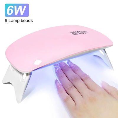 6W Mini Nail Dryer Machine Portable 6 LED UV Manicure Lamp H