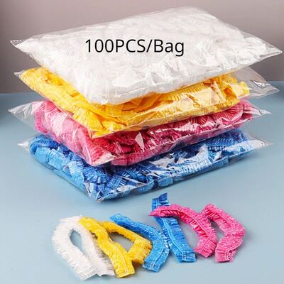 Disposable Shower Cap Covers Sauna Accessories Transparent a