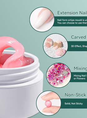 Polygel Nail Acrylic Poly Gel 15g Pink White Clear Crystal