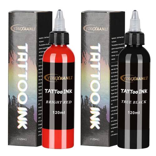 120ml red/black Tattoo Ink Pigment with box BodyArt Tattoo K