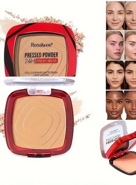 Matte Full Coverage Pressed Powder Foundation With Puff Appl