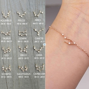 Constellation Simple Bracelets for Women Charm Zodiac
