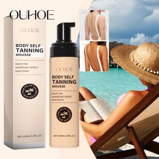 Ouhoe 100ml Sunless Self Tanning Mousse QuickDry Bronze Bron