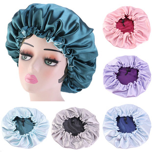 Reversible Satin Bonnet Hair Caps Double Layer Adjust Sleep