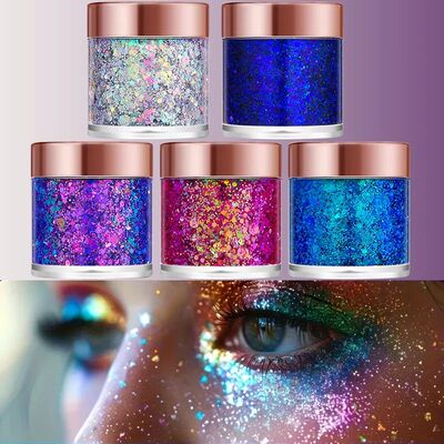 Chameleon Glitter Gel Sequ for Eye & Body Hair Makeup,Long-L
