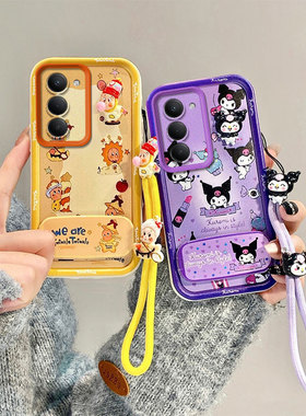 卡通可爱适用oppoA55g国际版手机壳A52手绳PDAM10磨砂op0aa52立体公仔opopa52保护套少女潮流镜子支架全包潮