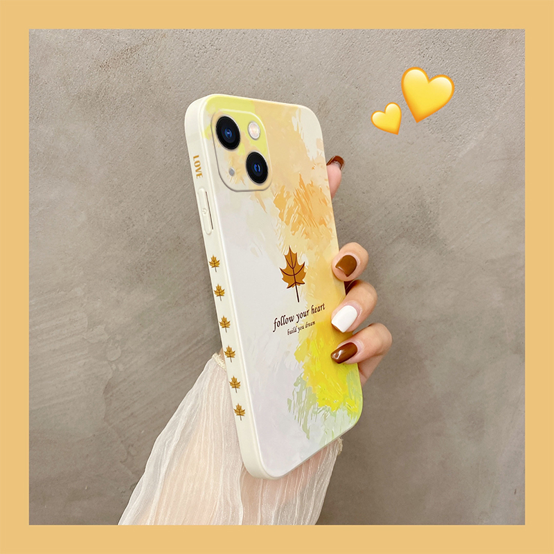 适用苹果13手机壳简约动漫可爱女iphone13摄像头全包防摔保护套ipone13直边油画硅胶ip13潮牌情侣款新品外壳