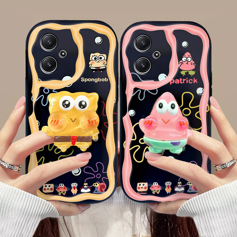 红米NOTE12R硅胶可爱支架奶油壳