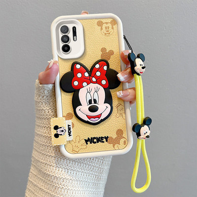 适用OPPOF19Pro手机壳卡通可爱女opop F19Pro+皮纹公仔米奇0ppo f19por动漫外壳oppif19pro十保护套时尚米妮