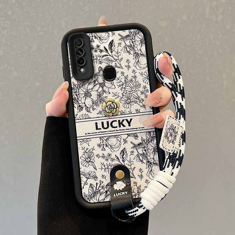 适用oppoA31手机壳A8磨砂PDBM00手绳 A8学生女 a8小羊皮opoa8创意opa8山茶花oopo Α8可爱保护套潮流时尚潮